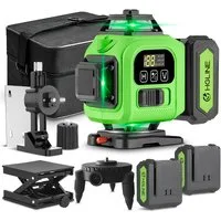 HGLINE Kreuzlinienlaser 16 Linien Laser Level 4° Selbstnivellierend mit 2x Batterie, Laser Wasserwaage für Innenbau, Fliesen & Holz
