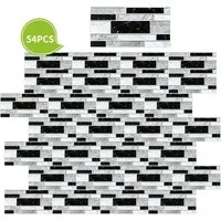 SURFOU Fliesenaufkleber 54 Stück Fliesenaufkleber 20 x 10 cm Selbstklebende Fliesenfolie (54 St), Wandpaneele Wasserfes Sticker für Küche Backsplash Badezimmer