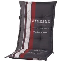 Madison Hochlehnerauflage G 148 Storage Red Gartenstuhl Auflagen Kissen Polster für Hochlehner, (1 St., 1 Auflage), für Hochlehner-Stühle UV-beständig inkl. Bindebänder und Halteband