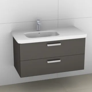 Artiqua 411 Waschtischunterschrank für DuraStyle 232510 Becken links Stahlgrau Metallic, 411-WU2L-D4 411-WU2L-D45-7141-88