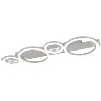 Reality Leuchten LED Deckenleuchte LUMOS, Deckenlampe mit LED Ringen, 26,5W 3300 Lumen 4000K kaltweiß, LED fest integriert, Kaltweiß, als Wandlampe oder Deckenlampe montierbar, B/H/T: 72 x 23 x 5,5 cm