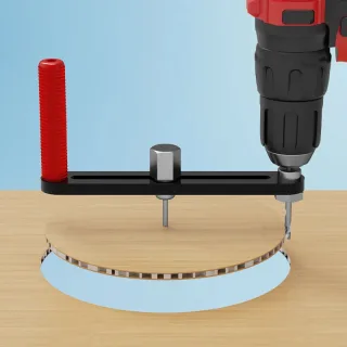 BOHAN Adjustable Circle Cutter 50-210mm Aluminum Alloy Hole Saw with Cobalt Steel Milling Cutter for Wood Metal Drywall