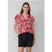 s.Oliver Kurzarmbluse Bluse Strukturierte Bluse mit Raff-Details