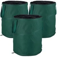 relaxdays Gartengerätehalter 3er-Set Laubsack Selbstaufstellend 160 L