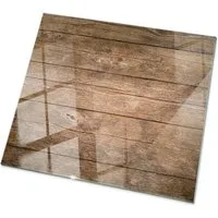Tulup Tischplatte Bodenplatte Glas Die Struktur von Holzbrettern Tischplatte aus Glas