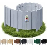 Floranica Palisade Flexible Rasenkante Beeteinfassung Beetumrandung Rasenkante aus Holz, LxH: 100x10 cm, Hellgrau, Steckzaun - Umzäunung für Hochbeete Blumenbeeten Wege Rasenbegrenzung