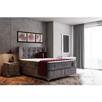 BAMBI YATAK Boxspringbett Set, Bambi Sleepure, Schlafzimmerbett, Matratze mit Topper, H3/H4 Fest (1 x Matratze, 2 x Bettkasten, 1 x Bettkopfteil), Abnehmbarer & waschbarer Topper mit Reißverschluss, Matratzenhöhe:31cm