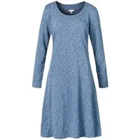 Himalaya Clothing Jerseykleid Feines Kleid Damen langarm mit Jacquard-Muster aus Bio-Baumwolle Midikleid mit hohem Tragekomfort und edler Haptik