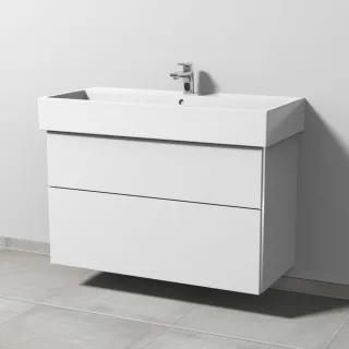 Sanipa 3way Waschtischunterbau zu Duravit Vero Air Waschtisch mit 2 Auszügen, Weiß-Soft BR43543