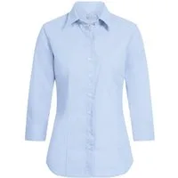 GREIFF Kurzarmbluse Greiff Corporate Bluse BASIC Damen 3/4 Kent Regular-Fit Hellblau
