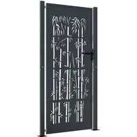 vidaXL Gartentor Gartentor Anthrazit 100x175 cm Stahl Bambus-Design