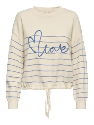 ONLY - ONLSIGNE LIFE LS TEXT DETAI ONECK CC KNT Whitecap Gray - Gr. - XS