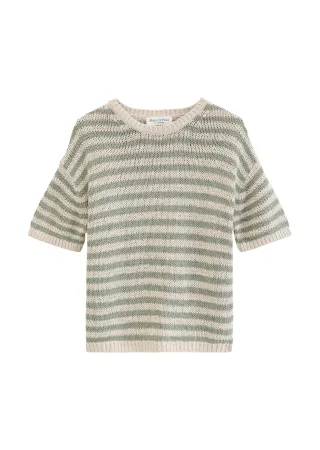 Marc OPolo Casual - Kurzarm Pullover loose Light Beige - Gr. - S