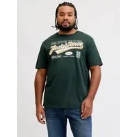 Jack & Jones PlusSize T-Shirt JJELOGO TEE SS O-NECK 2 COL AW26 SN PLS aus reiner Baumwolle, mit geradem Abschluss am Rumpf, in Plus Size