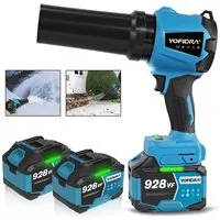 Yofidra Akku-Gebläse Bürstenloses Laubbläser 300 m/s Schneefräse Turbo Jet Gebläse, (mit 2 x 3000mAh Akkus), für Auto,Garten,Laub,Staub & Schnee