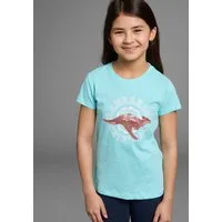 KangaROOS T-Shirt mit Paillettenapplikation Kurzarm, taillierter Schnitt, mit Logodruck und Pailletten