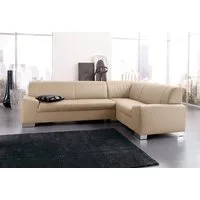 DOMO collection Ecksofa Alisson, zeitlose Optik, flache Armlehnen, L-Form, fester Sitzkomfort, wahlweise mit Bettfunktion