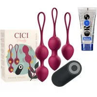 CICI BEAUTY Beckenbodentrainer Beckenboden 3er Set Beckenbodenkugel Damen Premium Silikon, Set, 4-tlg., 3er Set, Kräftigung der Becken- und Unterleibsmuskulatur