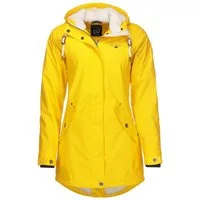 Dry Fashion Regenmantel Malmö Damen Regenjacke Teddy-Fleece-Futter - Outdoor-Jacke Wasserdicht Winddicht, Verschweißte Nähte, 2-Wege-Reißverschluss abgedeckt, Kapuze