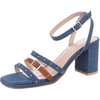 Ital-Design Damen Elegant Sandalette (86345207) Blockabsatz Sandalen & Sandaletten in Blau