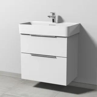 Sanipa 3way Waschtischunterbau zu Laufen VAL Waschtisch mit 2 Auszügen, Weiß-Soft UM82243