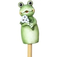 Mel-O-Design Gartenfigur Zauntiere Zaunhocker Gartenzaundekoration aus Keramik, Niedliche Tiermotive Sommerdeko Garten H: ca.23 cm