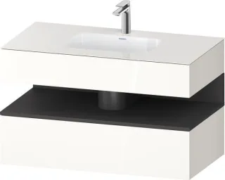 Duravit Qatego Einbauwaschtisch mit Konsolenwaschtischunterbau Weiß Hochglanz 1000x550x600 mm - QA47 QA4786049220000