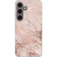 MuchoWow Handyhülle für Samsung Galaxy S25 Marmor - Rosa - Luxus - Marmoroptik - Glitzer -, Phone Case, Silikon, Schutzhülle Dünn