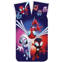 MARVEL Kinderbettwäsche Marvel Spidey Amazing Friends Kinderbettwäsche Ghost-Spider 100x135 cm, Renforcé, 2 teilig