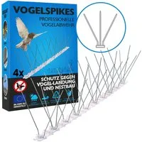 KONZEPT Taubenspikes Vogelabwehr Spikes aus Edelstahl gegen Tauben, Spatzen, Marder, Katzen, 4-St., länge: 2m, Einfache Montage für Dach, Balkon und Zäune