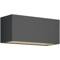 Lucande Außen-Wandleuchte Bente, Metall, Schwarz IP54, 1 x 15 W LED