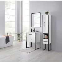 welltime Waschtisch Paris, Breite 60cm, Badmöbel Loft Design, Metall, inkl. Waschbecken