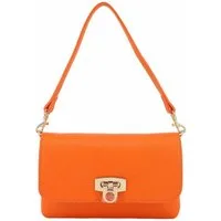 ITALYSHOP24 Schultertasche Made in Italy Damen Leder Tasche Mini Bag Ketten Crossbody Handytasche, Überschlagtasche Clutch Abendtasche Smartphone Handtasche CrossOver
