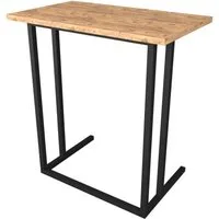 en.casa Laptoptisch, »Högsby« Beistelltisch C-Form 65,5x60x35,5 cm aus Metall Eiche