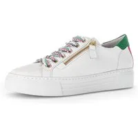 Gabor FLORENZ Plateausneaker mit bunten Besätzen, Weite G, Freizeitschuh, Halbschuh, Schnürschuh