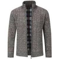 Allthemen Cardigan mit Stehkragen Herren Strickjacke mit reißverschluss