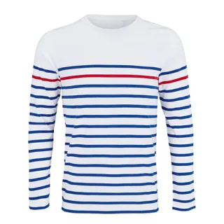 SOLS - "Matelot" T-Shirt für Herren Langärmlig (Weiß/Königsblau/Rot)