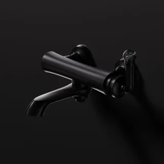 Steinberg Serie 355 Aufputz-Einhebelmischer 1/2" für Wanne, Schwarz matt / Nero Marquina 355 1100 S