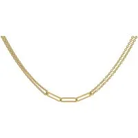 trendor Panzerkette 15493, Damen-Kette 925 Silber Vergoldet zweireihiges Collier