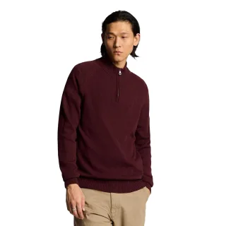 Lyle & Scott - Pullover für Herren, mit kurzem Reißverschluss, Sattelärmel (Rot)