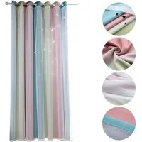 OKWISH Verdunkelungsvorhang 2er Set Curtains Farbverlauf Vorhänge Tüllvorhänge Set (2 St), Ösen, verdunkelnd, Polyester, Schlafzimmer Thermovorhang Ösen Wärmeisolierend gegen Kälte Blickdicht