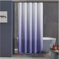 Furlinic Duschvorhang Schmaler Duschvorhang Polyester Wasserabweisend Gradient Lila 90x180