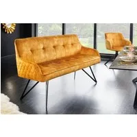 riess-ambiente Sitzbank EUPHORIA 156cm senfgelb / schwarz (Einzelartikel, 1-St), Wohnzimmer · Samt · Metall · Flur · Küche · Esszimmer · Retro Design