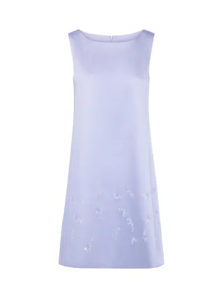 Marc Cain Glam - Satin-Kleid mit Paillettenbesatz purple heather - Gr. - 34