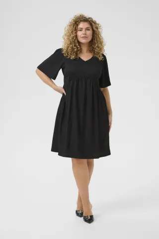 Jersey-Kleid mit regulärer Passform black