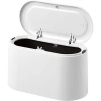 TUWENA Mülleimer Tischmülleimer mit Aufpoppen Deckel, 2L Mini Mülleimer Klein, Plastik