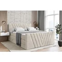 ALTDECOR Boxspringbett ERNINA-Z KING (Multipocket-Matratze H4, H3 Matratze Bonellfederung, Topper, Kopfteil), Doppelbett mit Fußteil