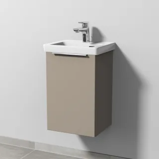 Sanipa 3way Waschtischunterbau zu Villeroy & Boch Subway 3.0 Waschtisch mit 1 Tür, Sandgrau-Matt UF84067
