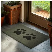 BRUBAKER Fußmatte Pfoten - 45 x 75 cm Hunde und Katzen - Fußmatte für Außen und Innen, Türvorleger für Hundebesitzer & Katzenbesitzer, Höhe: 15 mm, Schmutzfangmatte aus 100% Kokos - Wetterfest & Rutschfest