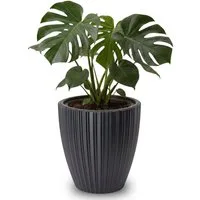 matches21 HOME & HOBBY Blumentopf Großer Outdoor Blumentopf ZENTO schwarz in 29 x 32 cm (1 St), Runder innen, außen Pflanztopf als wetterfester Pflanzen-Topf